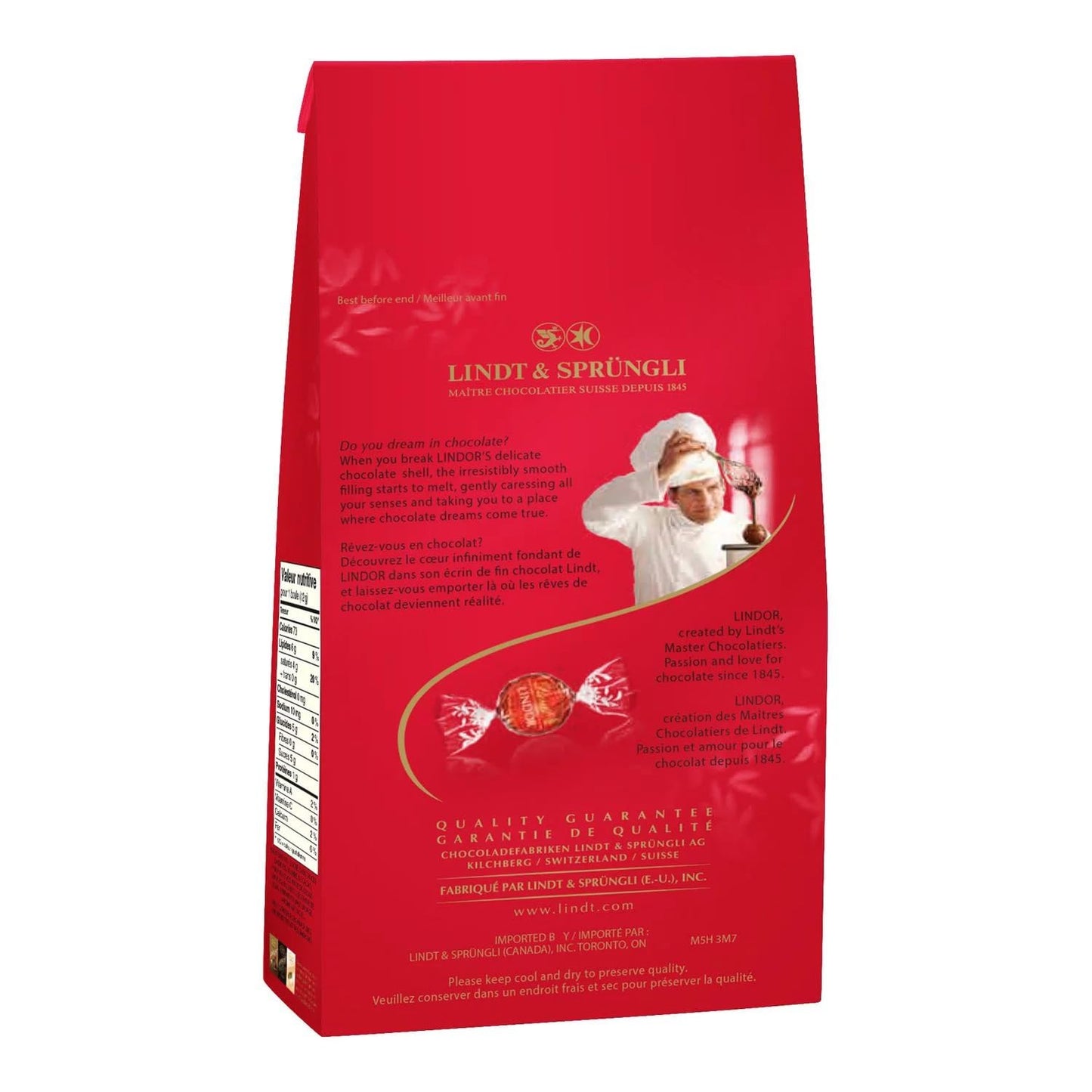 Lindor Milk Chocolate Truffles, 150g/5.2oz (Shipped from Canada)