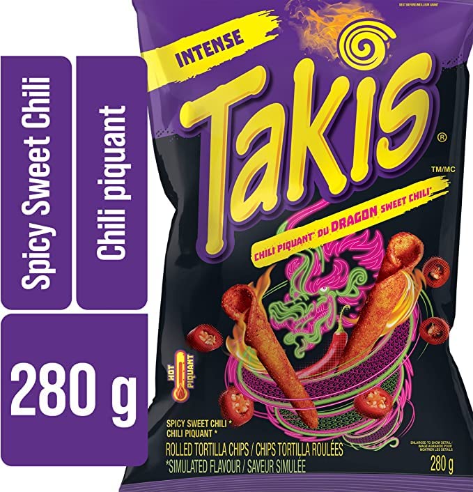 Takis Dragon Sweet Chili Rolled Tortilla Chips, 280g/9.8oz (Shipped from Canada)