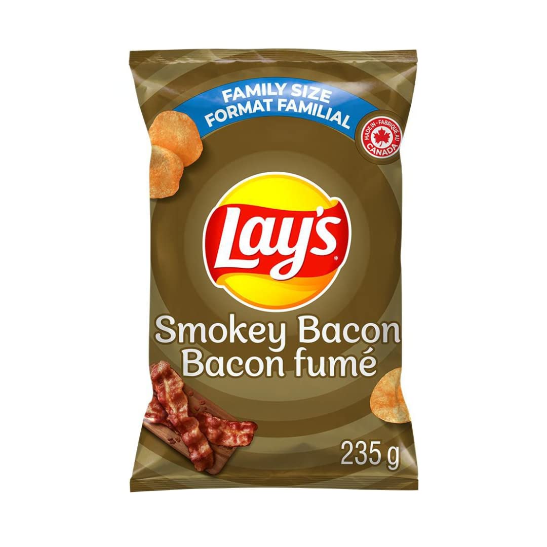 Lays Smokey Bacon Potato Chips front cover