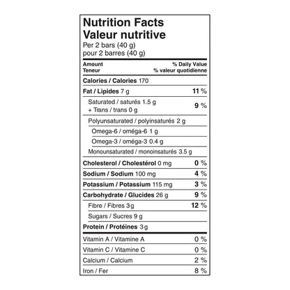 Kashi 7 Grain Chocolate Chip Chia with Quinoa bars Nutrition Facts