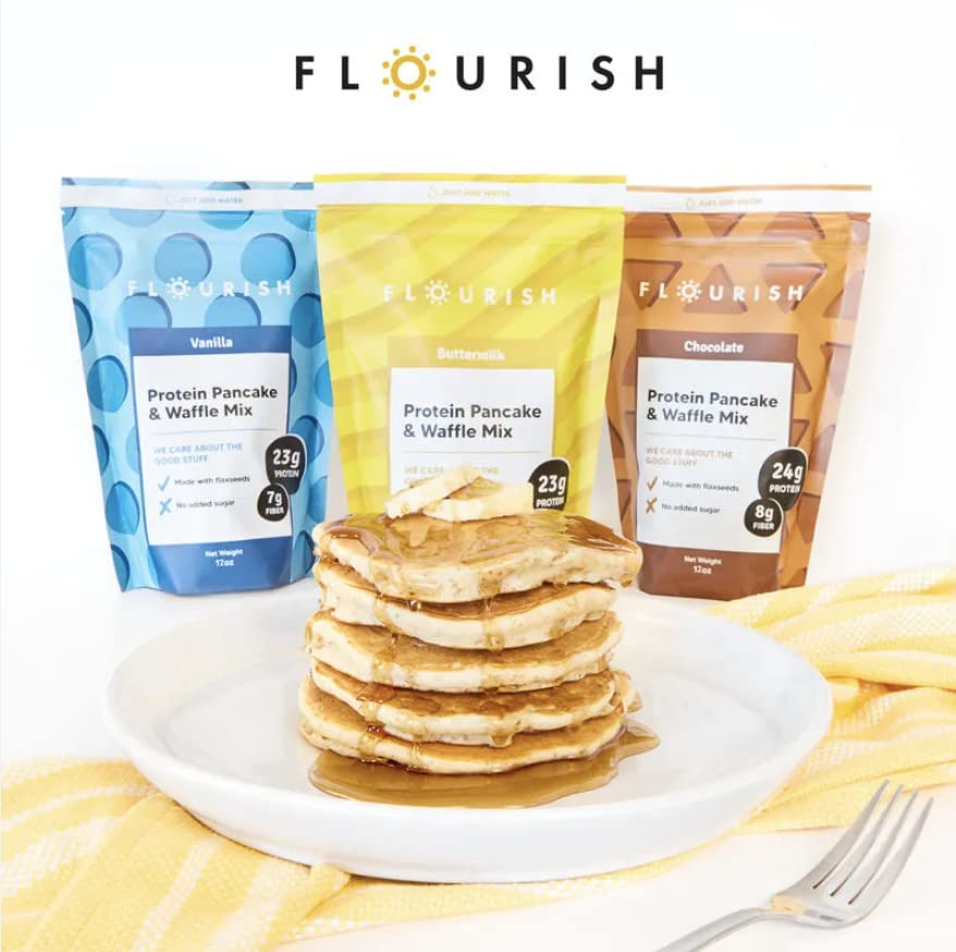 Flourish Buttermilk Whey Protein Pancake Mix 430g/15.1oz (Shipped from Canada)
