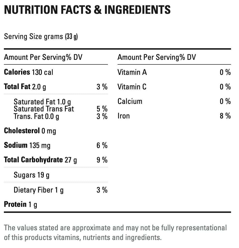 Betty Crocker Brownie Mix Salted Caramel Nutrition Facts