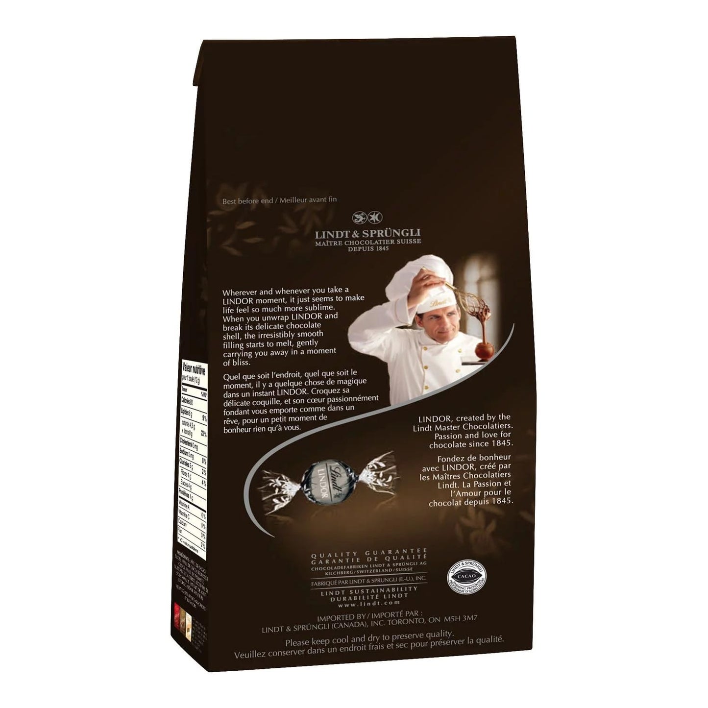 Lindor 60% Cacao Chocolate Truffles, 150g/5.2oz (Shipped from Canada)