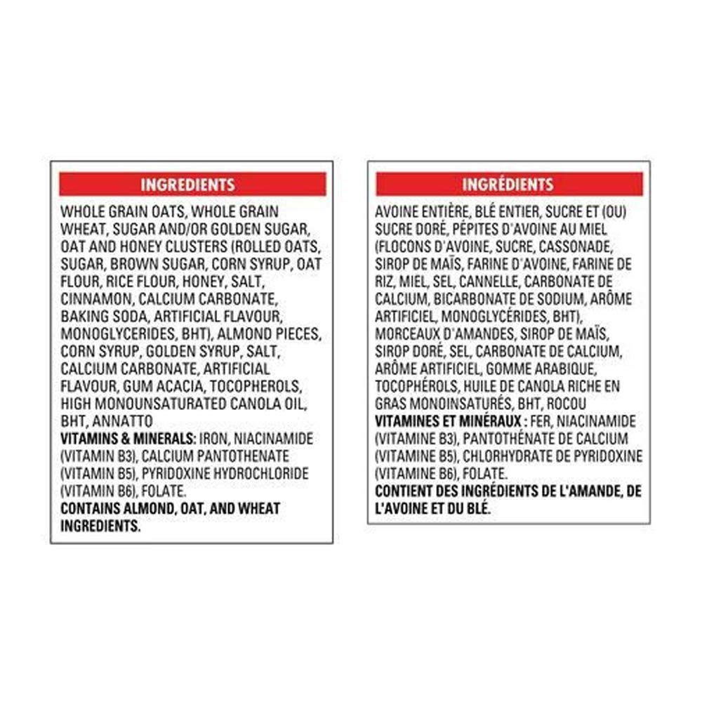 Oatmeal Crisp Almond Cereal Ingredients