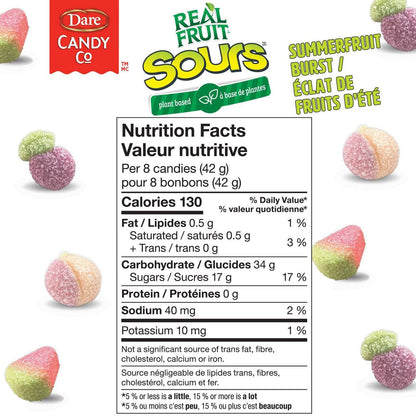 Realfruit Sours Summerfruit Burst Candy 180g/6.34oz (Shipped from Canada)