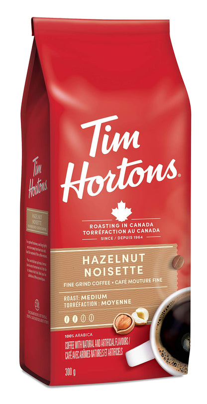 Tim Hortons Hazelnut Light Medium Roast Fine Grind Coffee 300g/10.58oz (Shipped from Canada)