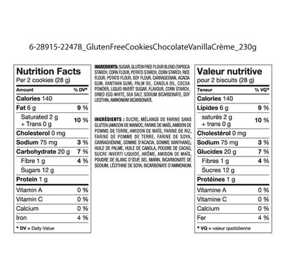 Great Value Gluten Free Chocolate Vanilla Creme Cookies Nutrition Facts