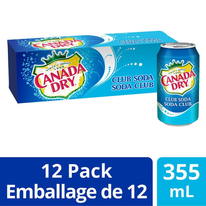 Canada Dry Club Soda Cans 355ml/12.00oz (Shipped from Canada)