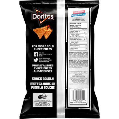 Doritos Sweet Chili Heat Chips Family Bag back cover