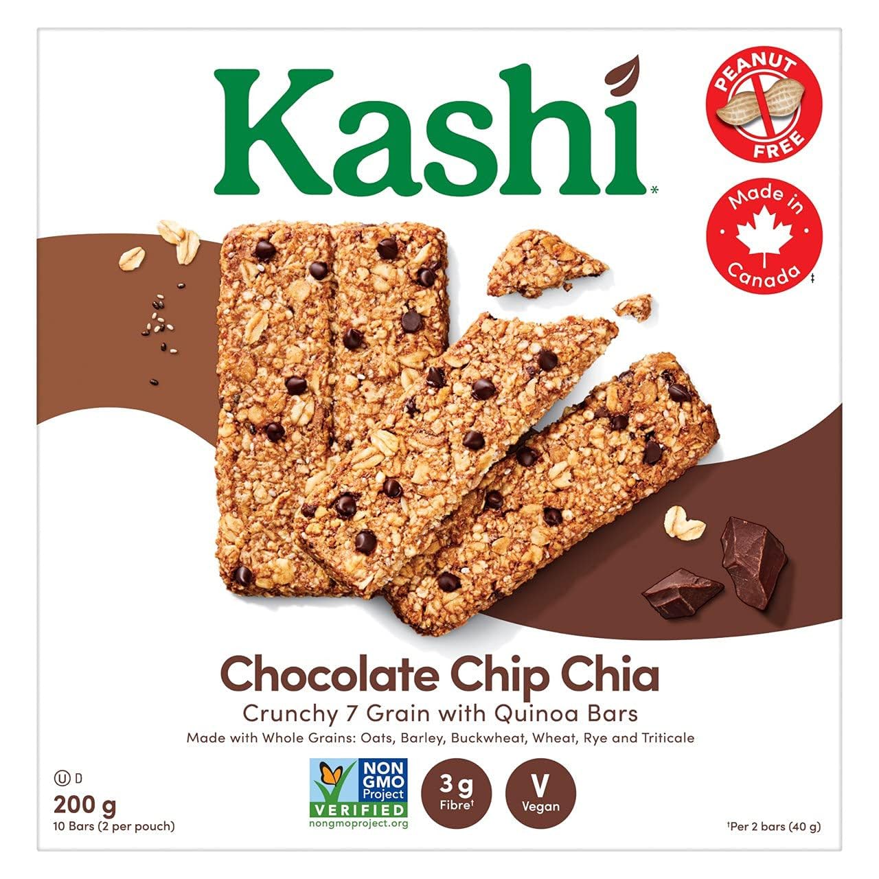 Kashi 7 Grain Chocolate Chip Chia with Quinoa bars front cover