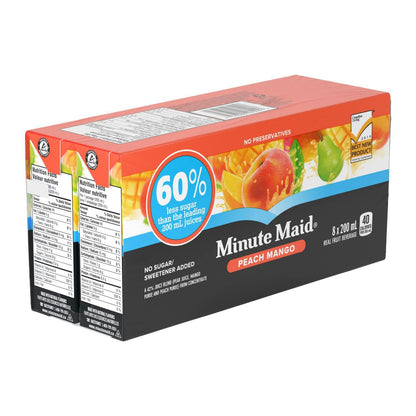 Minute Maid Peach Mango No Added Sugar Juice Boxes 200ml/6.7fl.oz (Shipped from Canada)