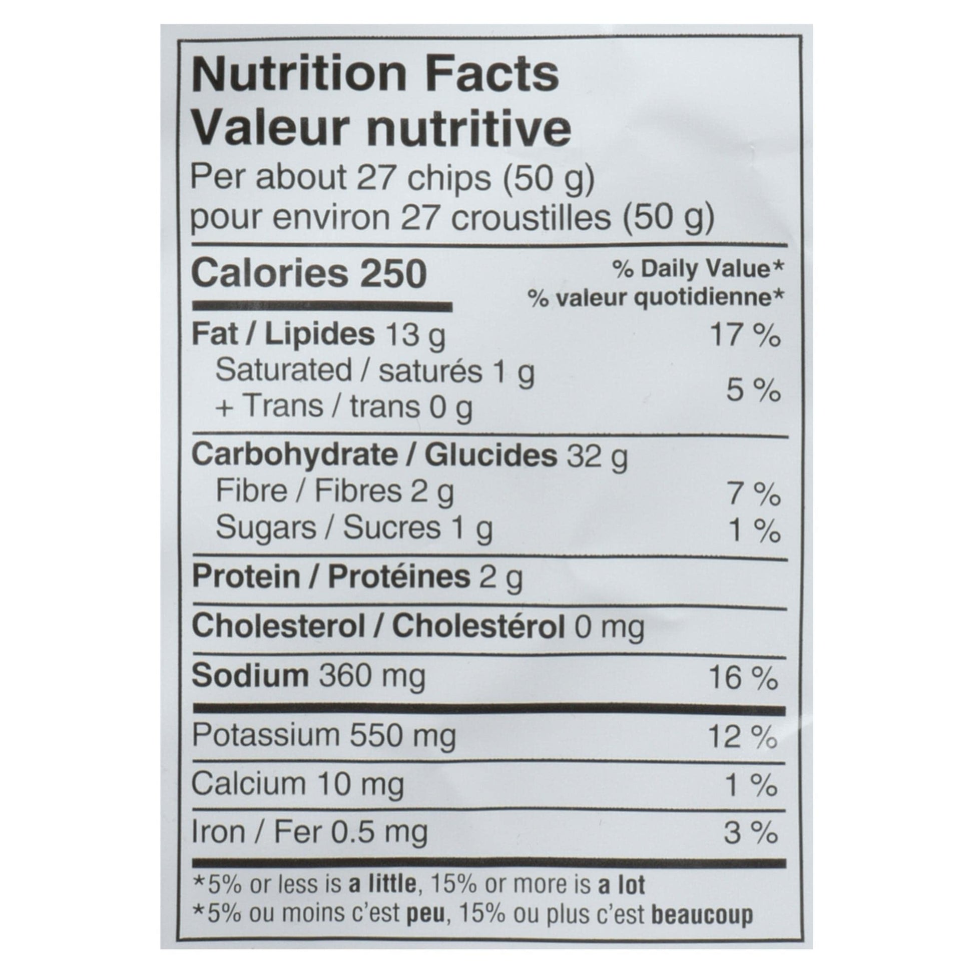 Old Dutch Salt Vinegar Potato Chips Nutrition Facts