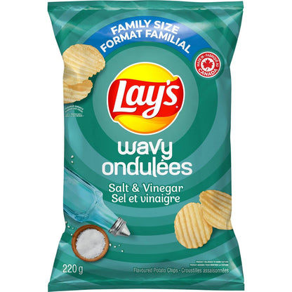 Lays Wavy Salt and Vinegar Potato Chips front cover