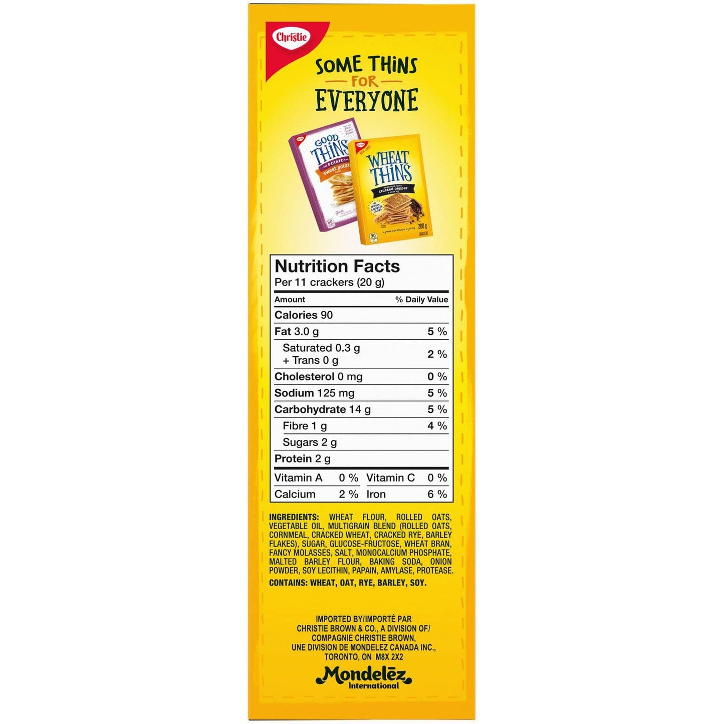 Wheat Thins Multigrain Crackers Nutrition Facts