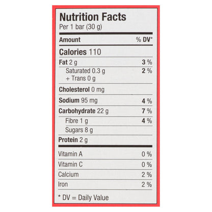 Tim Hortons Apple Fritter Granola Bar Nutrition Facts