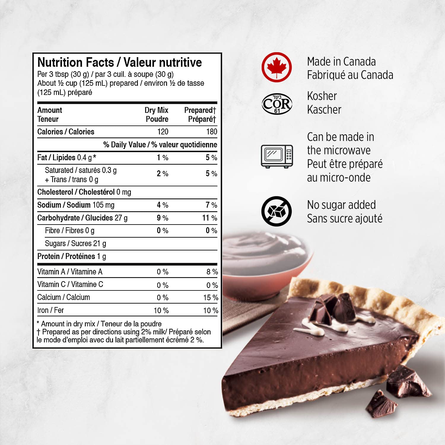 Dr. Oetker Shirriff Cooked Pudding Mix Chocolate Nutrition Facts