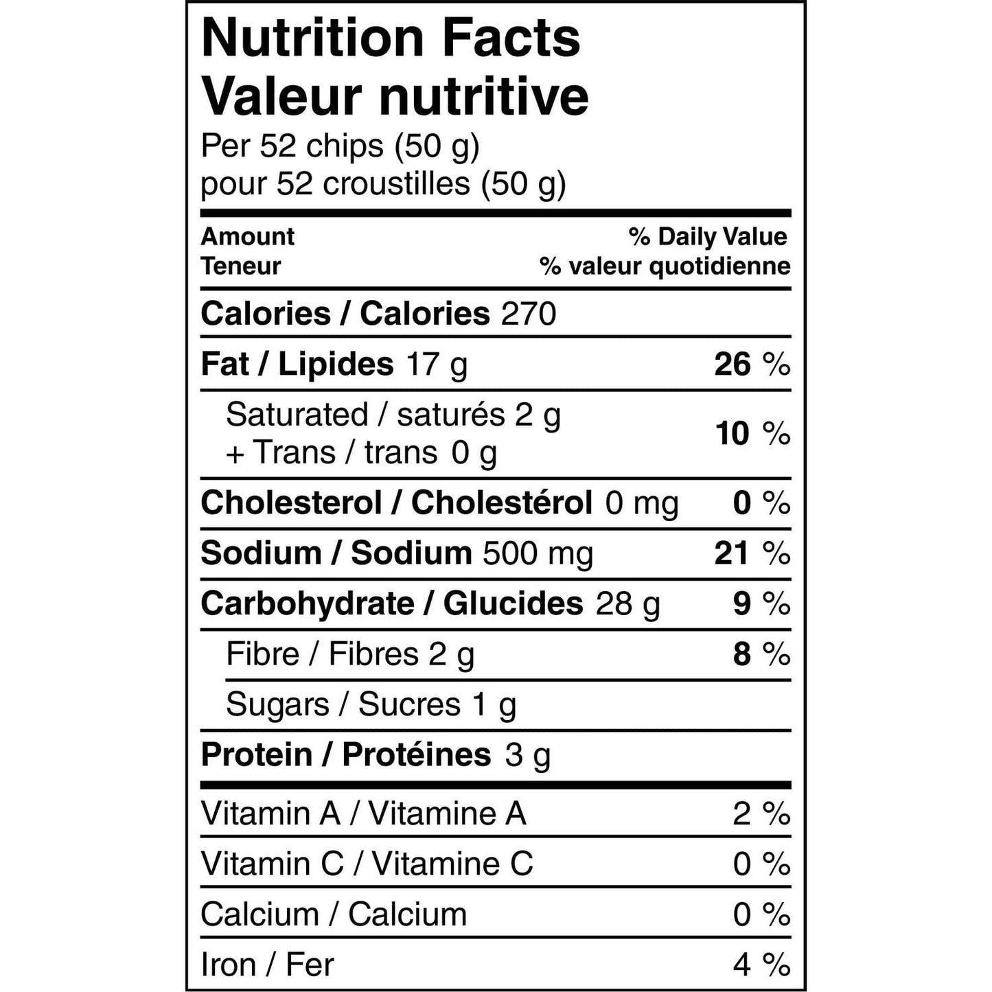 Fritos Bar-B-Q Flavored Corn Chips nutrition facts