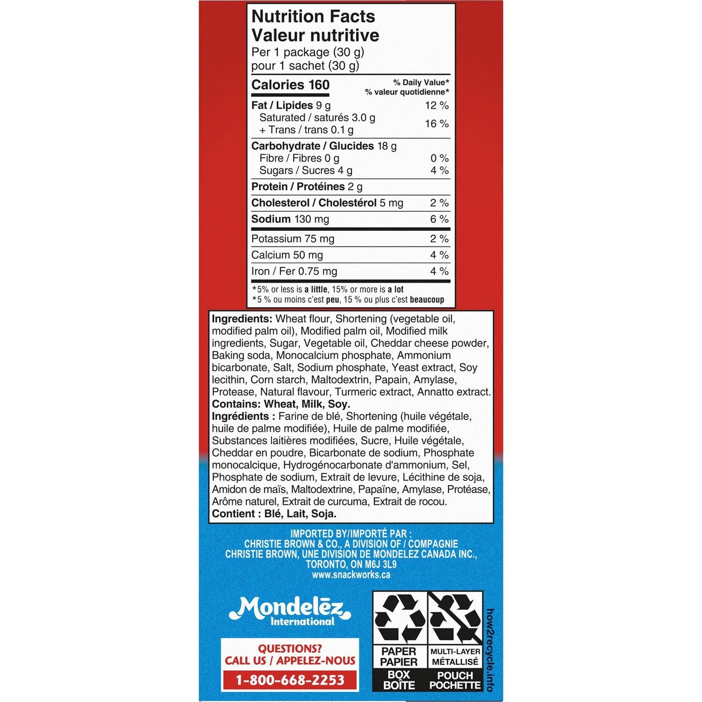 Christie Ritz Bits Sandwiches Cheese Crackers Snack Nutrition Facts