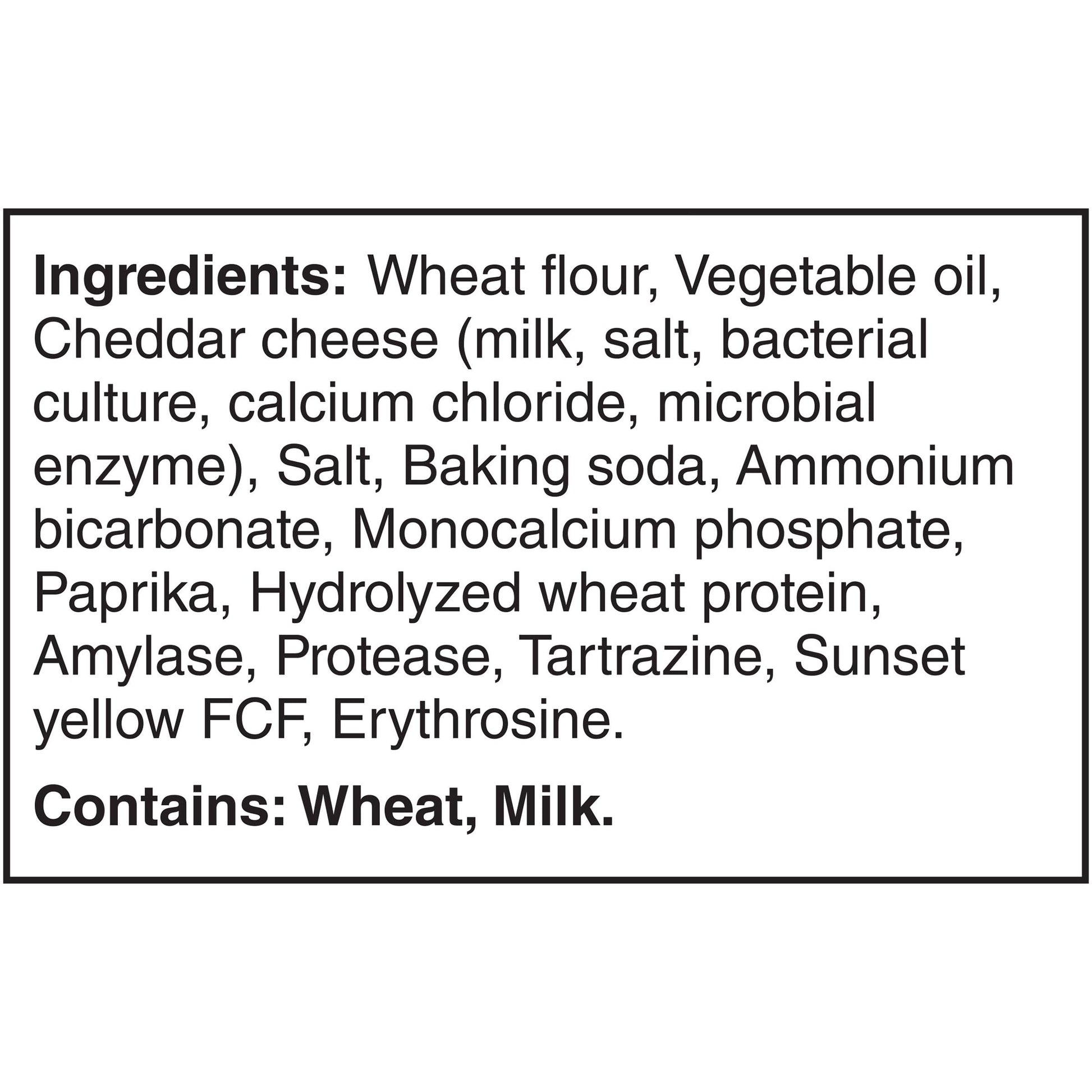 Christie Ritz Cheese Bits Cheddar Flavoured Crackers Ingredients