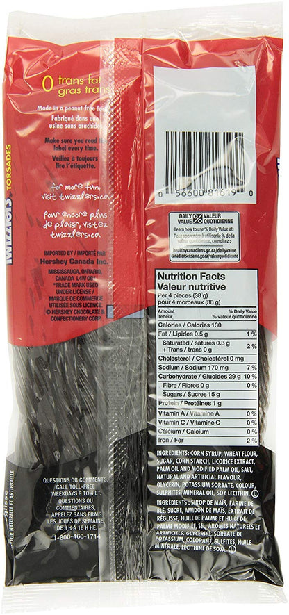 Twizzlers Black Licorice Candy 375g/13.22oz (Shipped from Canada)