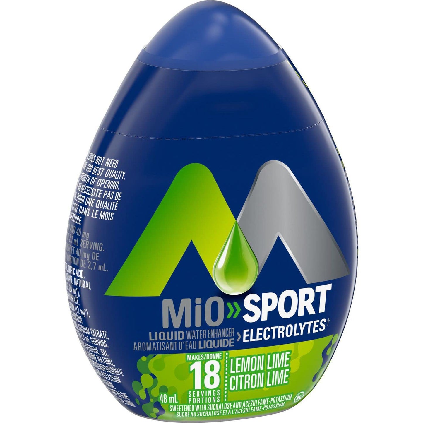 MiO Sport Lemon Lime Electrolyte Liquid Water Enhancer, 48mL/1.6 fl. oz. (Shipped from Canada)