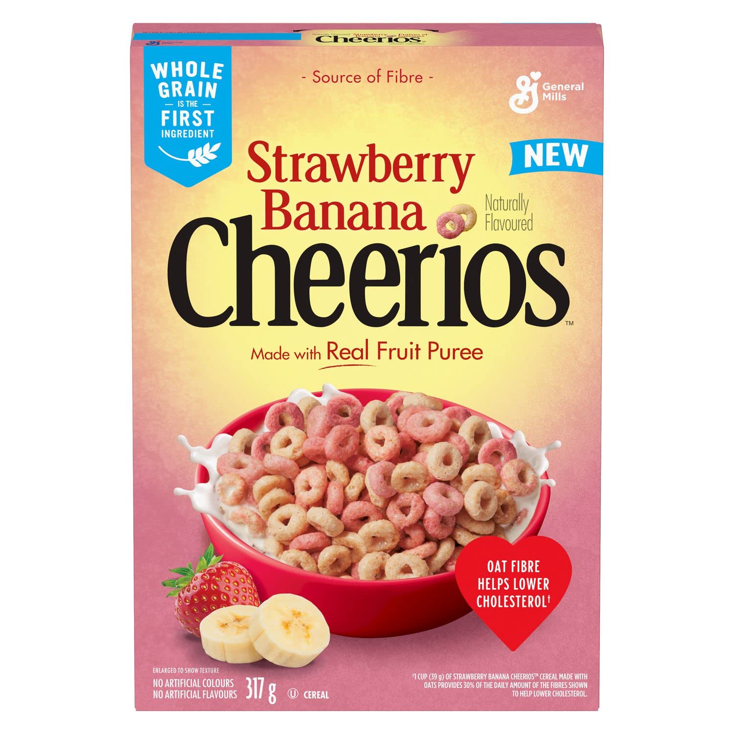 Cheerios Naturally Flavored Strawberry Banana Cereal front cover