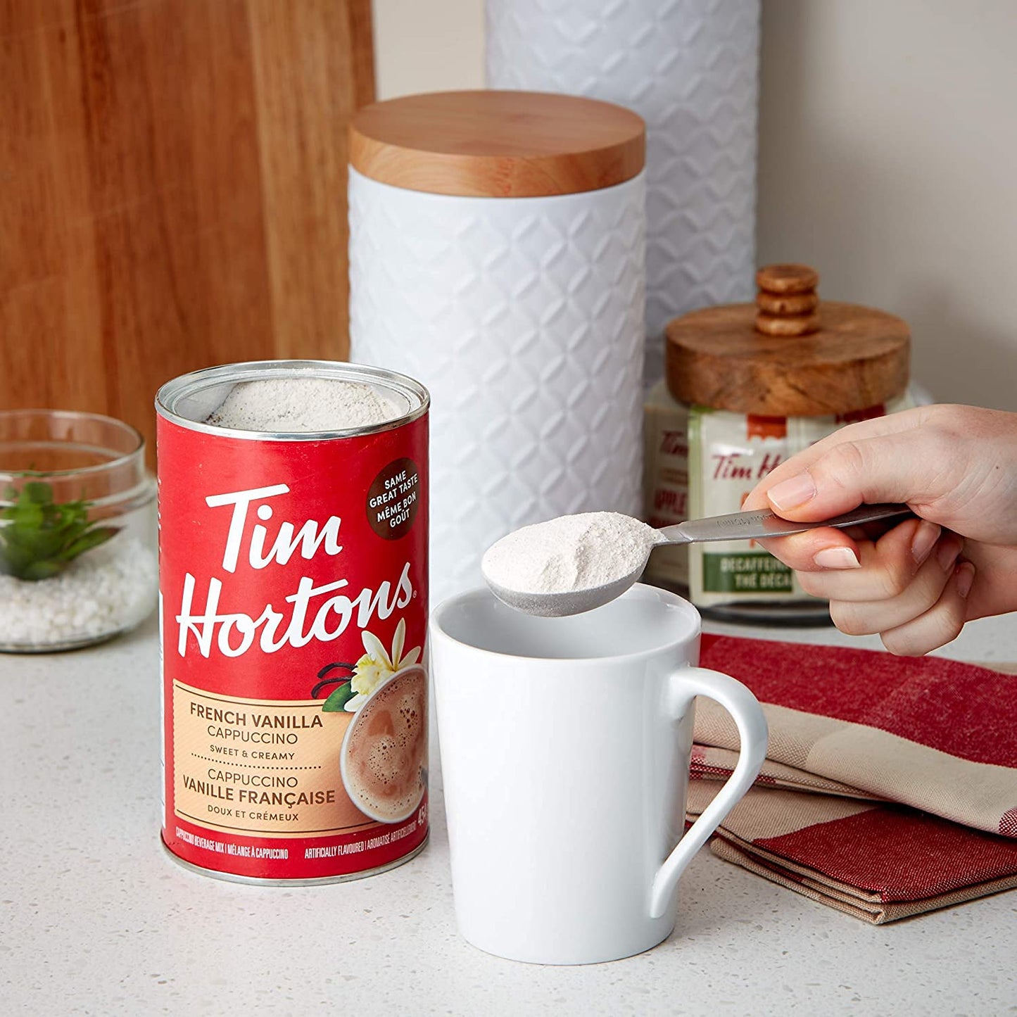 Tim Hortons French Vanilla Cappuccino Beverage Mix 454g/16oz (Shipped from Canada)