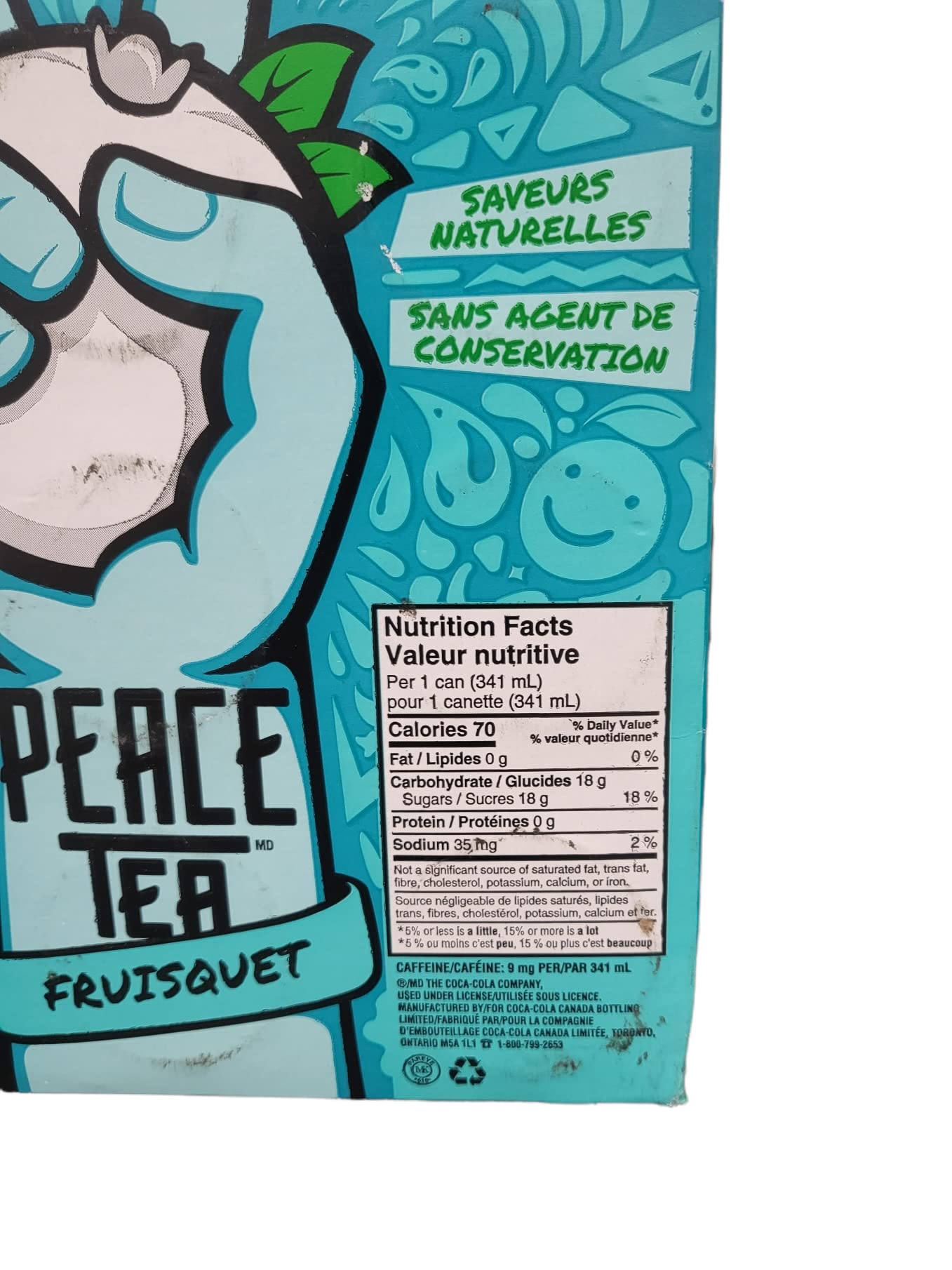 Peace Tea Iced Tea Sno-Berry Flavor Case of 12 Cans 11.5 oz Each