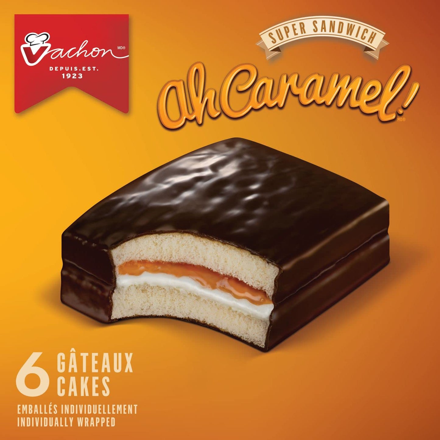 Vachon Ah Caramel SUPER SIZE Snack Cakes 468g/16.5oz (Shipped from Canada)