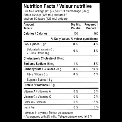Dr. Oetker Creme Caramel Dessert Mix Nutrition Facts