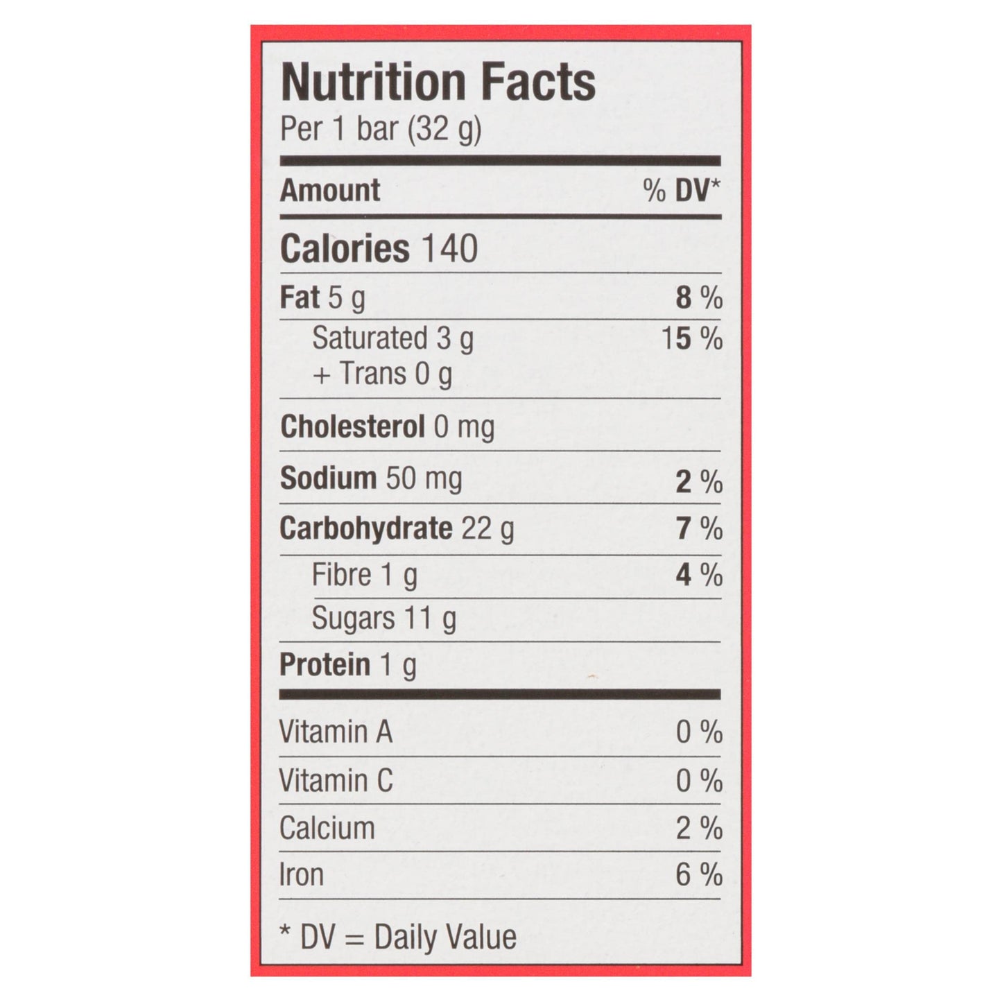 Tim Hortons Double Chocolate Granola Bars Nutrition Facts