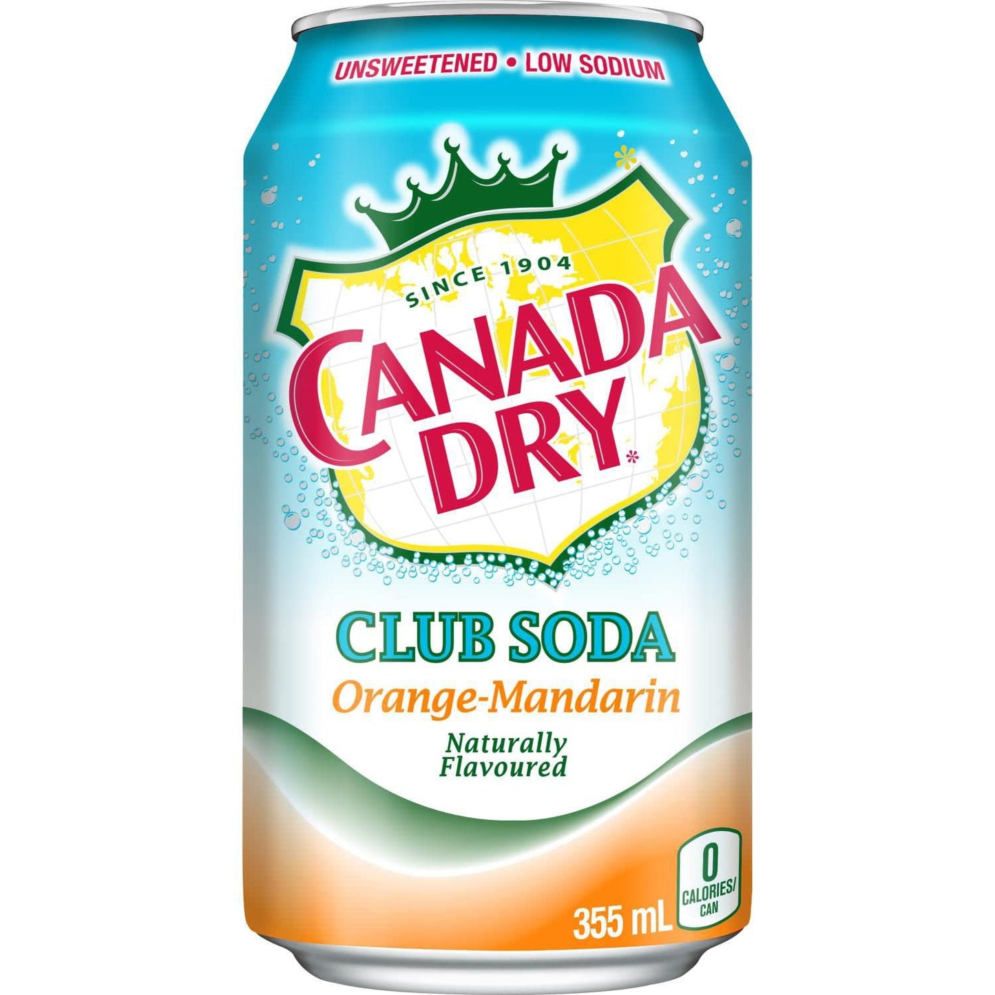 Canada Dry Orange Mandarin Club Soda Cans 355ml/12oz (Shipped from Canada)