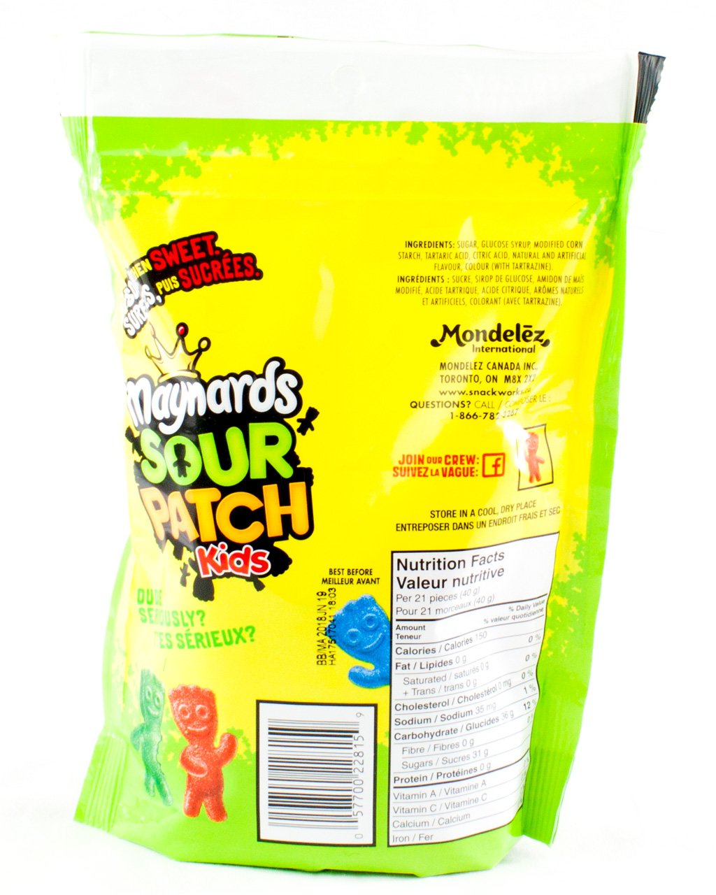 Maynards Bundle of Three Bags Candy Swedish Berries, Fuzzy Peach, Sour Patch Kids (Shipped from Canada)