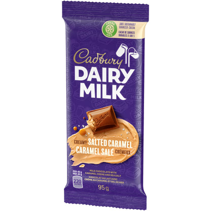 Cadbury Dairy Milk Creamy Salted Caramel Chocolate Bar 95g/3oz (Shipped from Canada)