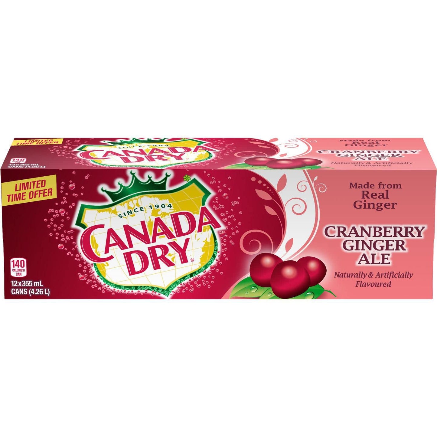 Canada Dry Cranberry Ginger Ale Cans 355ml/12.00oz (Shipped from Canada)