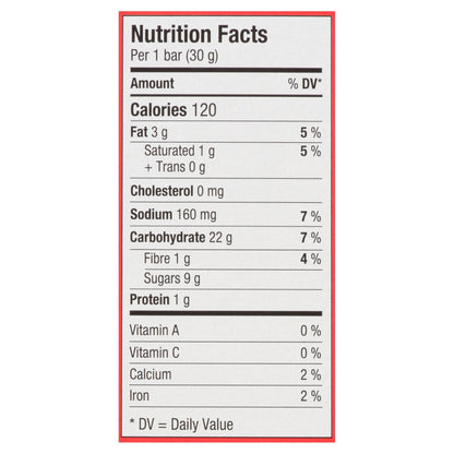 Tim Hortons Salted Caramel Granola Bars Nutrition Facts