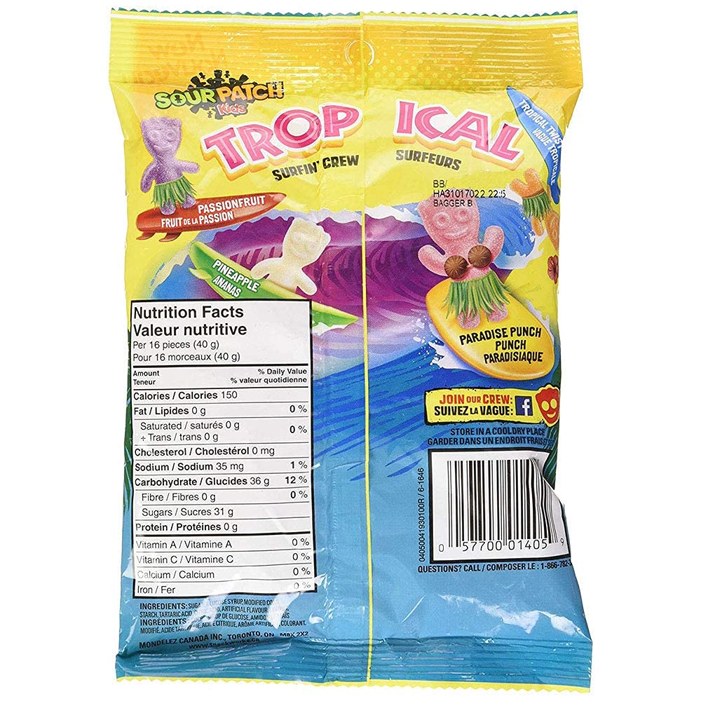 Maynards Sour Patch Kids Tropical Candy 185g/6.5oz (Shipped from Canada)