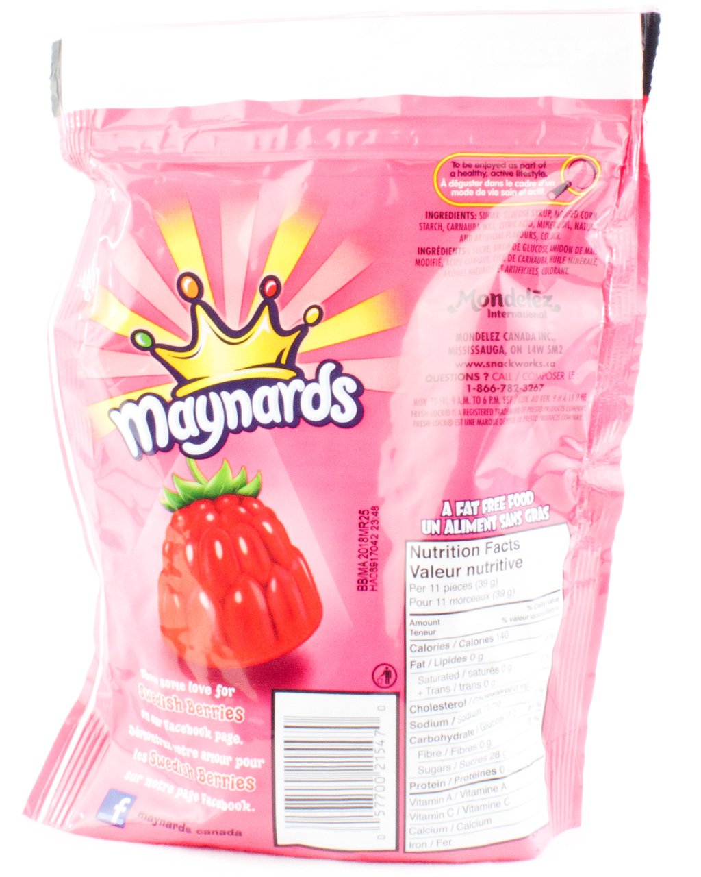 Maynards Bundle of Three Bags Candy Swedish Berries, Fuzzy Peach, Sour Patch Kids (Shipped from Canada)