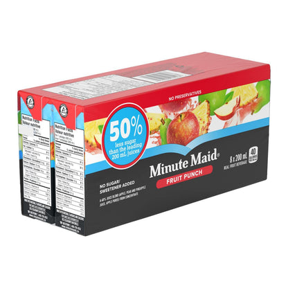 Minute Maid Fruit Punch No Added Sugar Juice Boxes 200ml/6.7fl.oz (Shipped from Canada)