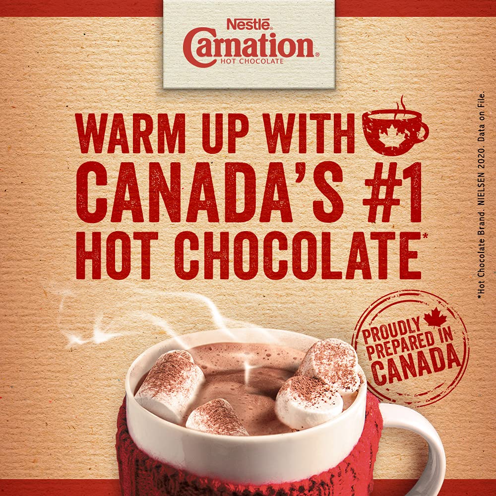 Nestle Carnation Hot Chocolate Rich and Creamy 10 x 25 g sachets, 250g (8.83oz), Product of Canada