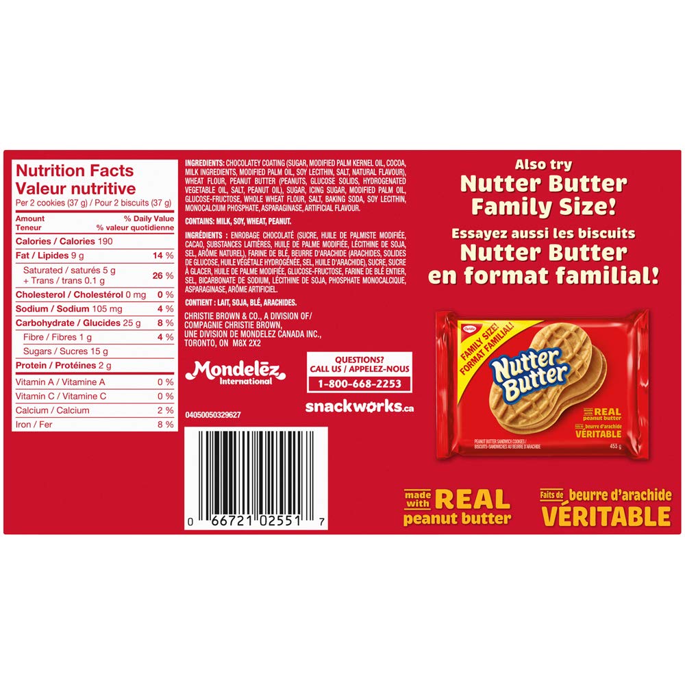 Christie Nutter Butter Fudge nutrition facts