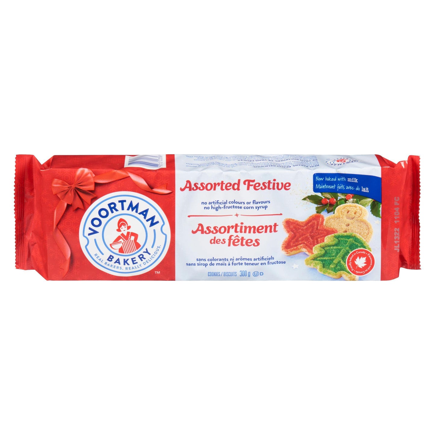 Voortman Holiday Assorted Festive Sugar Cookies 300g/10.5oz (Shipped from Canada)