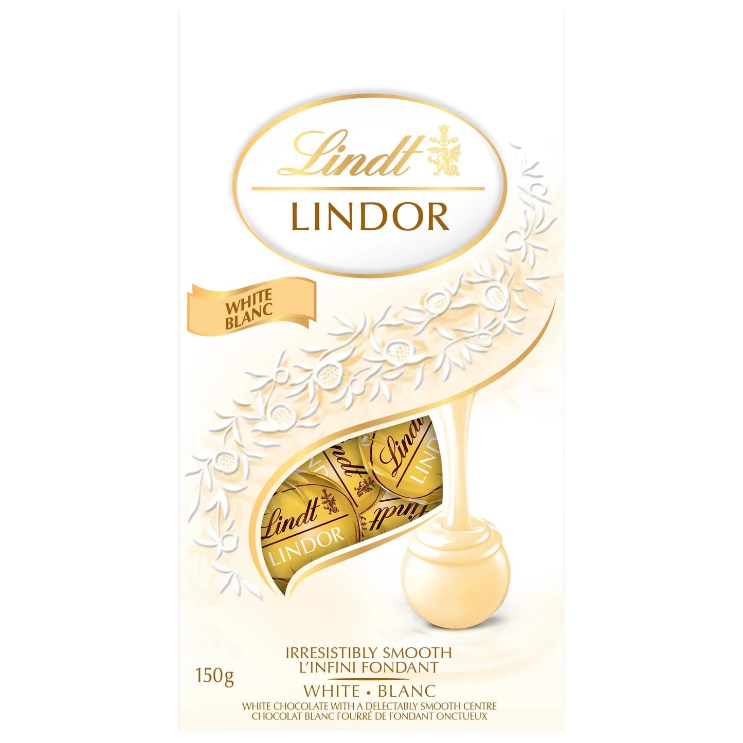 Lindor White Chocolate Truffles, 150g/5.2oz (Shipped from Canada)