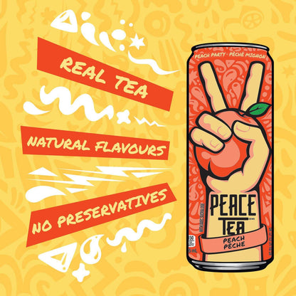 Peace Tea Iced Tea Peach, Case of 12 Cans, 341 mL/11 fl.oz (Shipped from Canada)