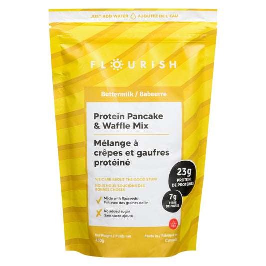 Flourish Buttermilk Whey Protein Pancake Mix 430g/15.1oz (Shipped from Canada)