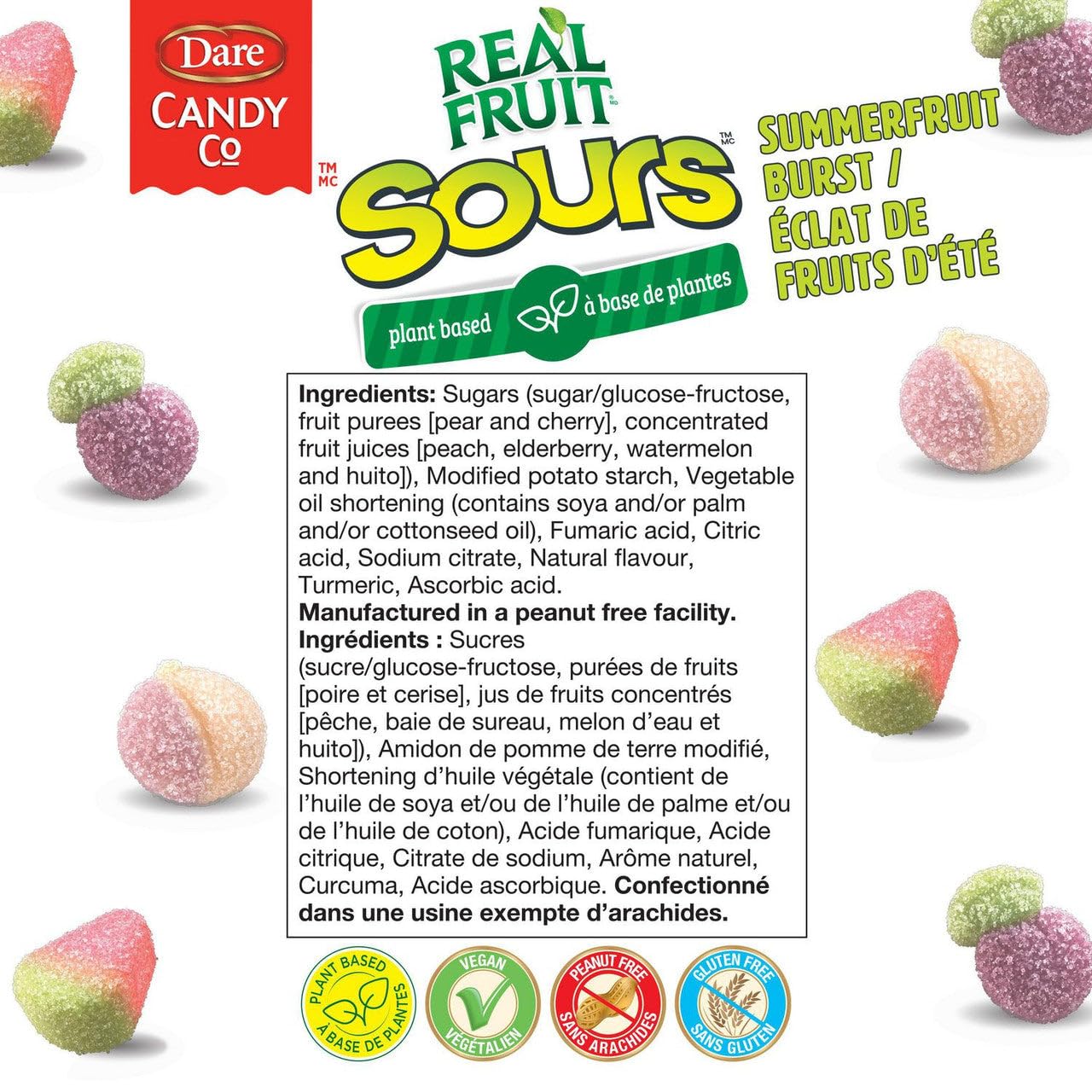 Realfruit Sours Summerfruit Burst Candy 180g/6.34oz (Shipped from Canada)