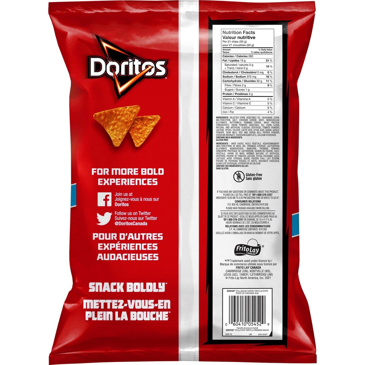 Doritos Nacho Cheese Tortilla Chips Value Sized back cover