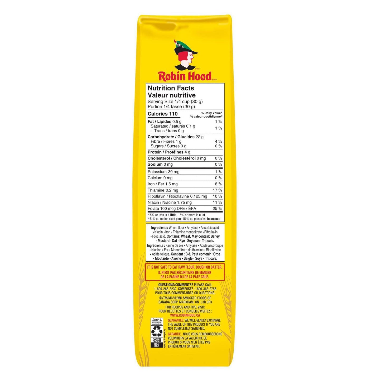 Robin Hood Unbleached All Purpose Flour Nutrition Facts