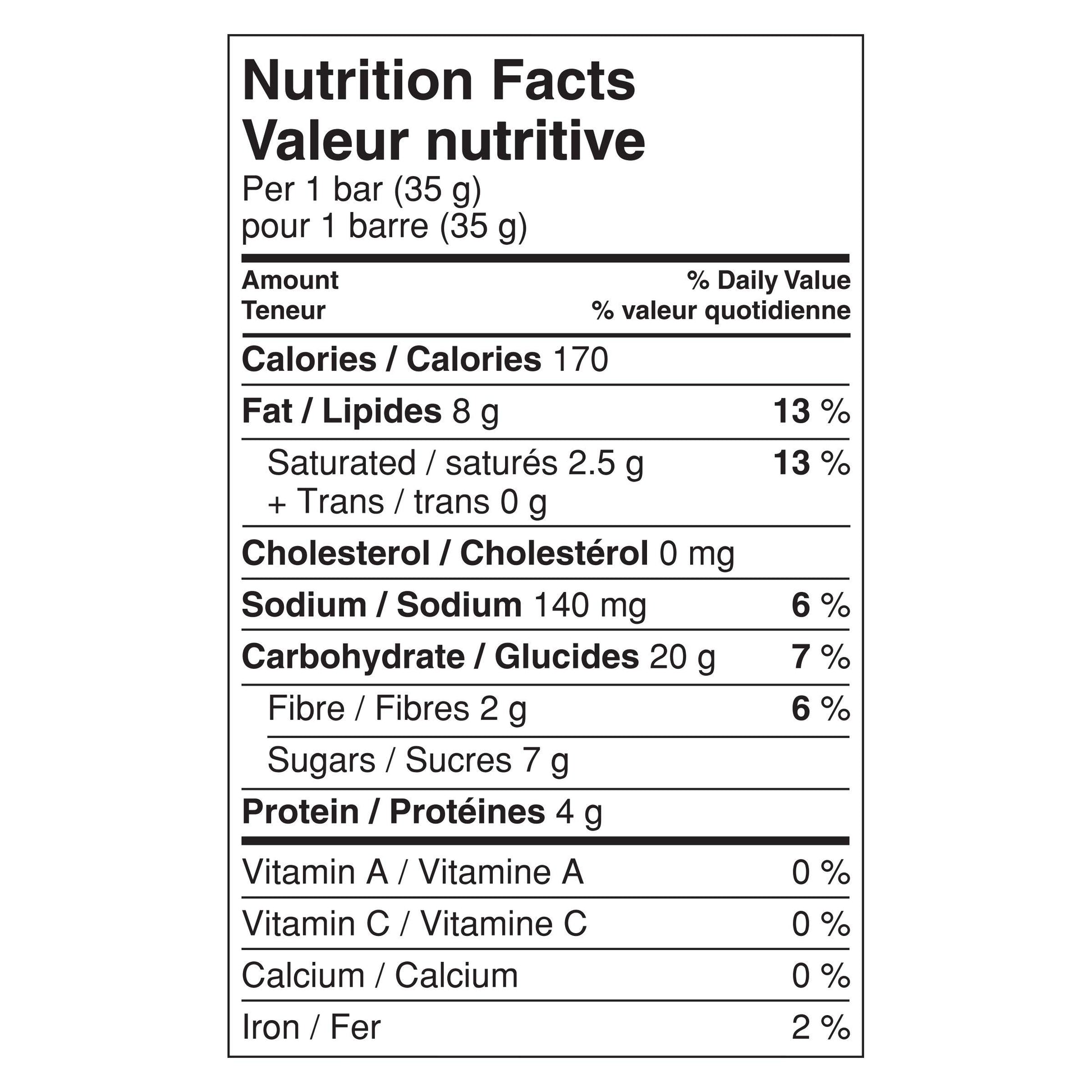 Nature Valley Sweet Salty Peanut Granola Bars Nutriftion Facts 1