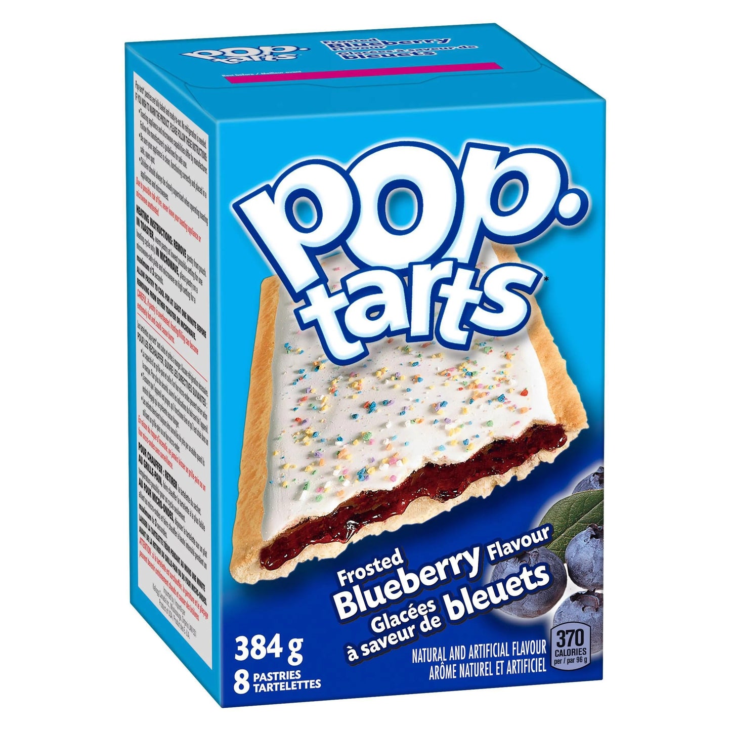 Kellogg's Pop-Tarts toaster pastries, Frosted Blueberry, 8 pastries, 384g/13.5oz (Shipped from Canada)